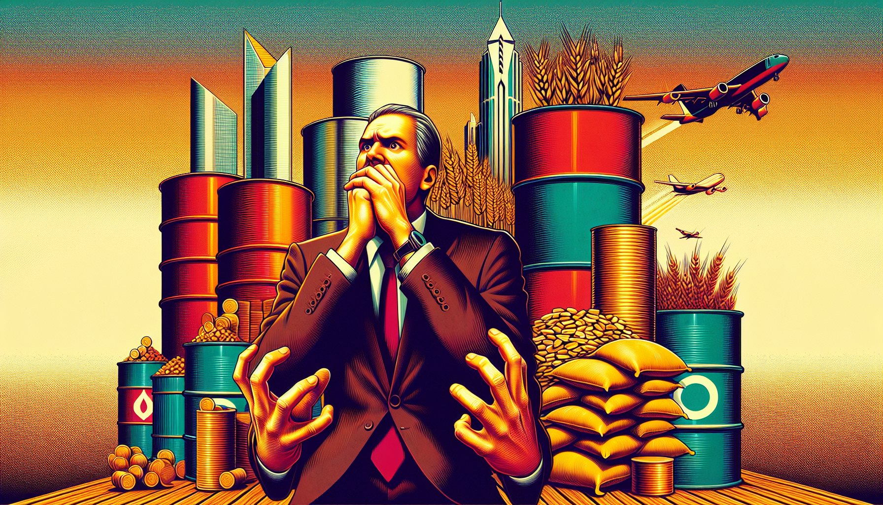 A man in a suit stands with clenched fists