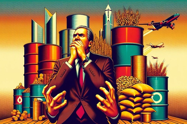 A man in a suit stands with clenched fists