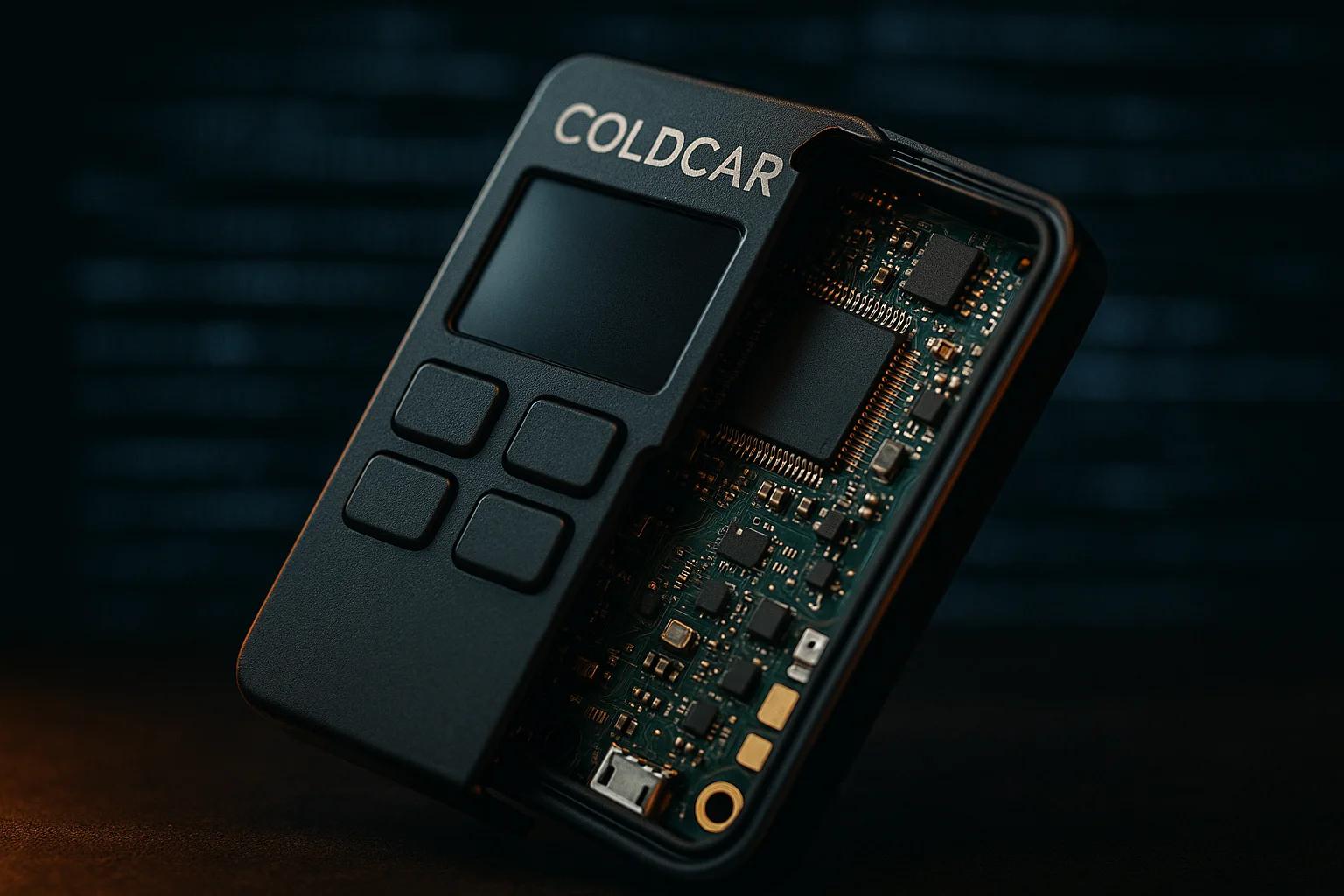A partially open electronic device revealing its