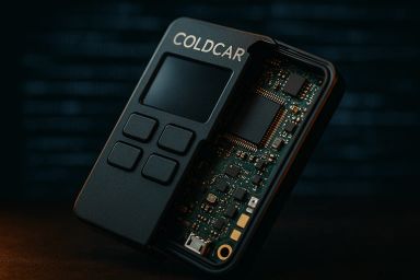 A partially open electronic device revealing its