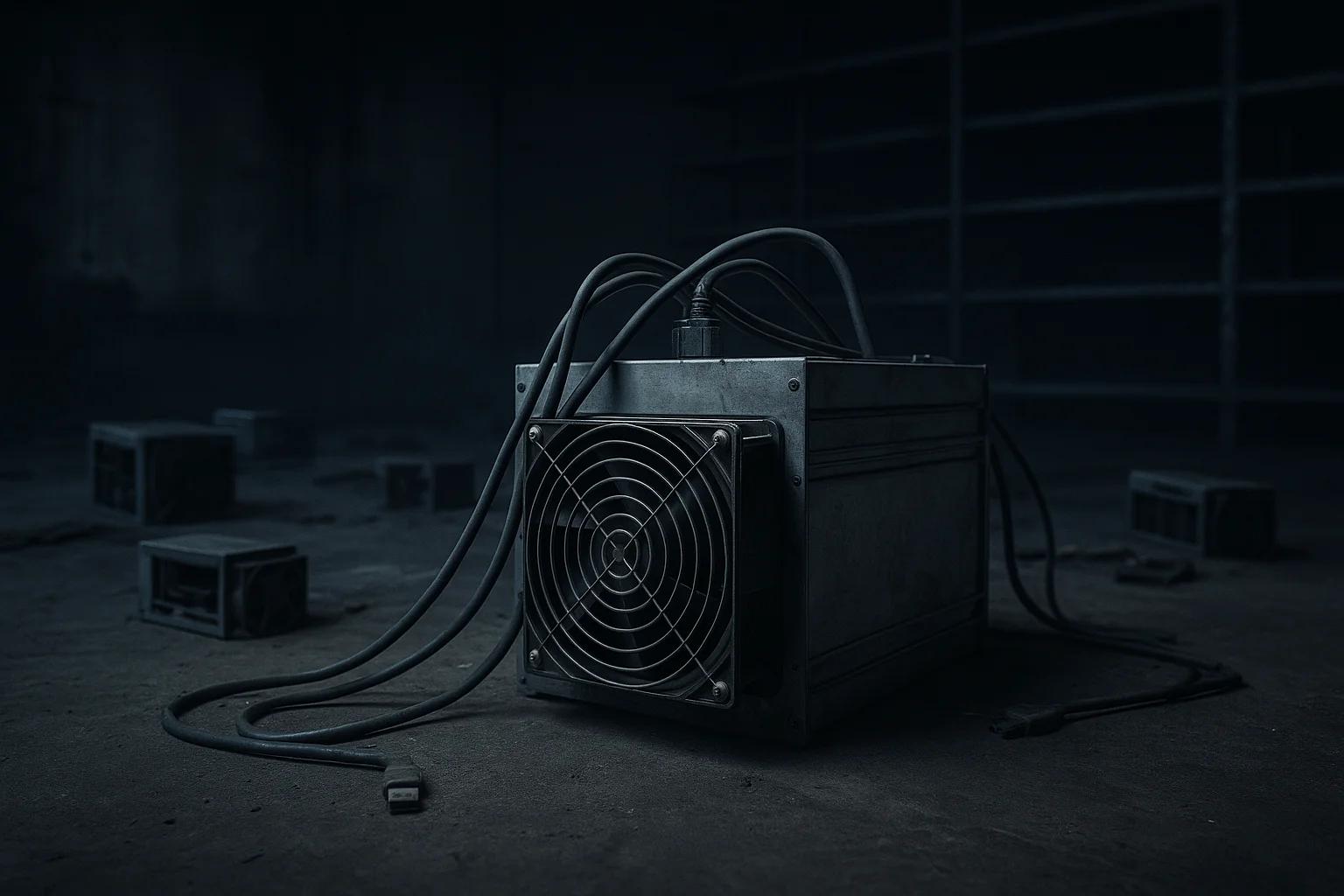 A metallic device with a fan, surrounded by