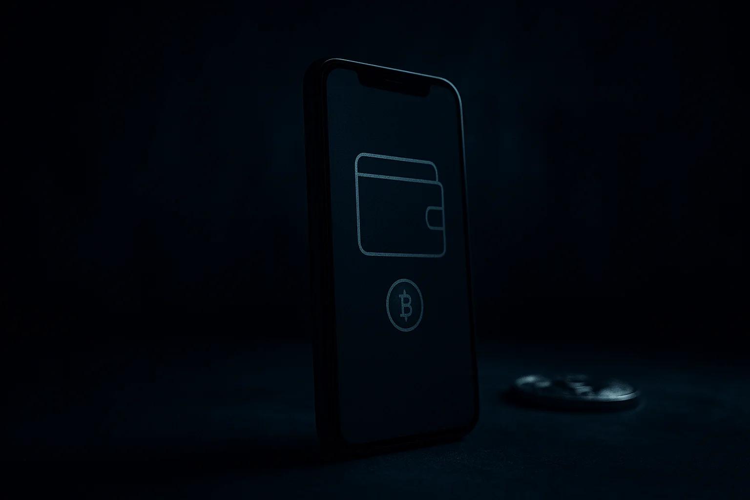 A smartphone with a digital wallet icon on screen