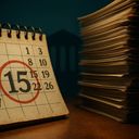 Spiral-bound calendar displaying the 15th, with a