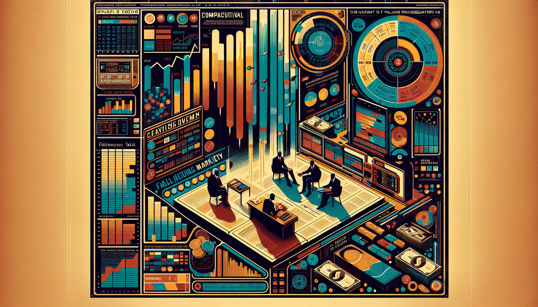 A colorful infographic with charts, graphs, and