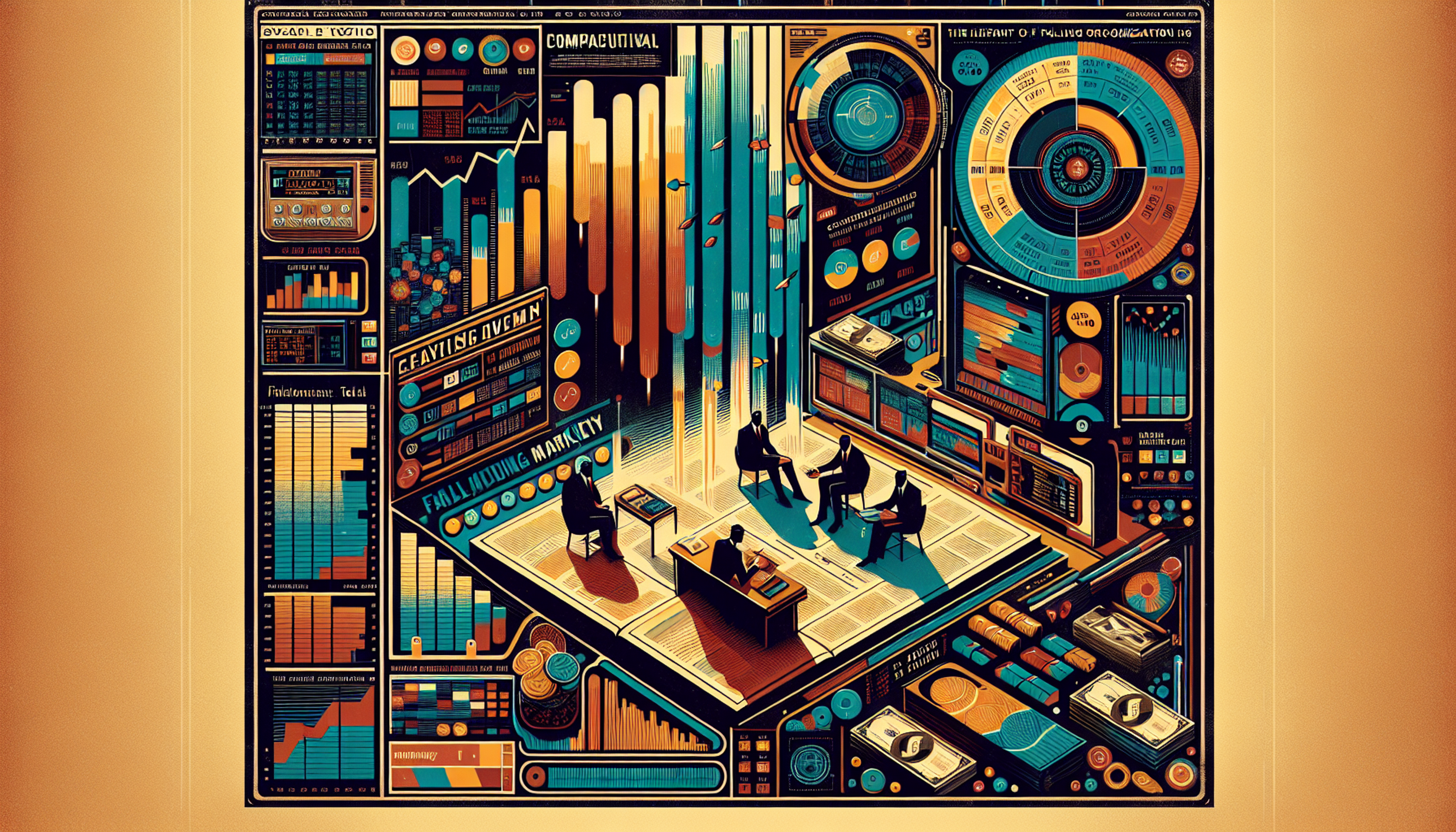 A colorful infographic with charts, graphs, and