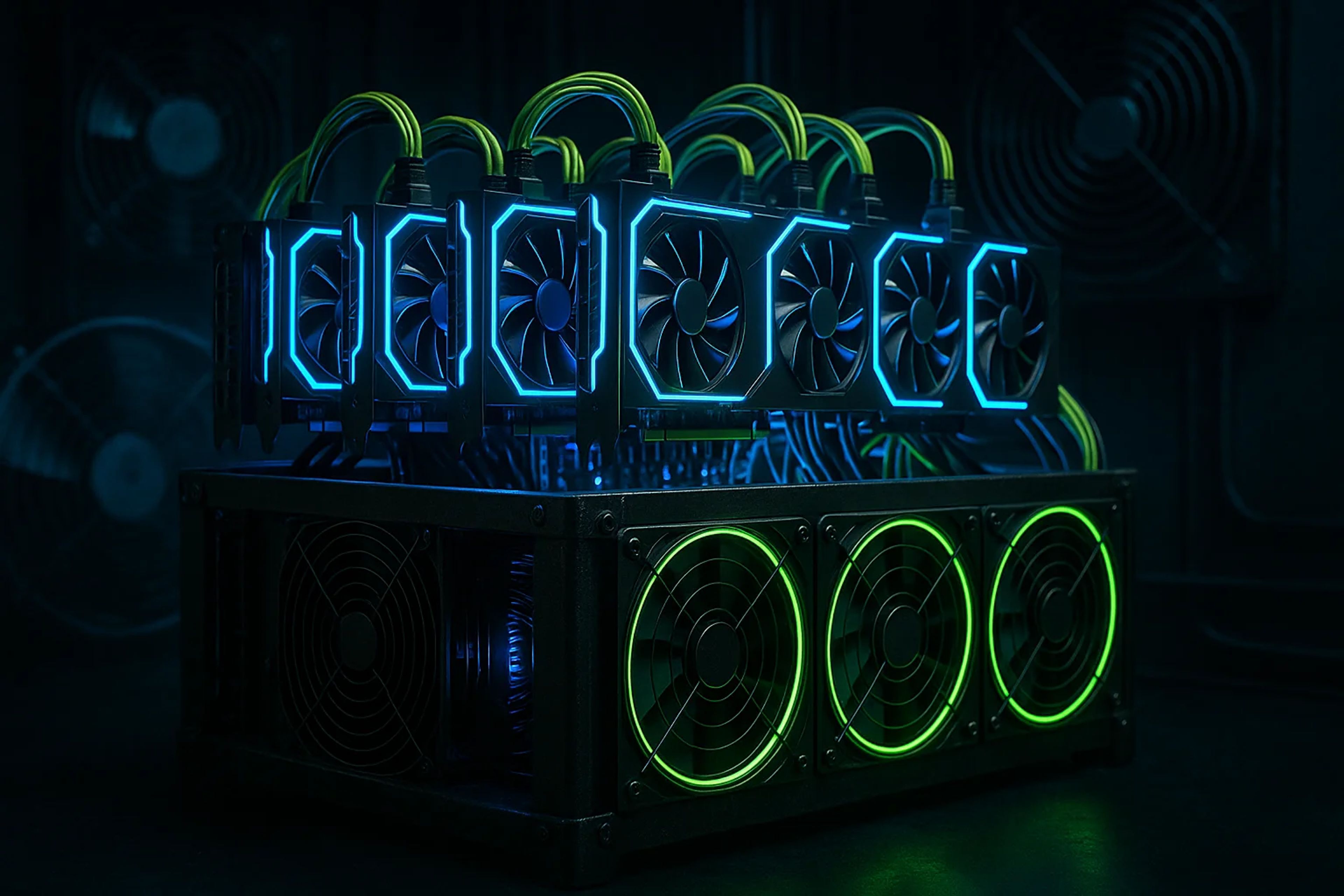 A computer hardware setup with multiple graphics