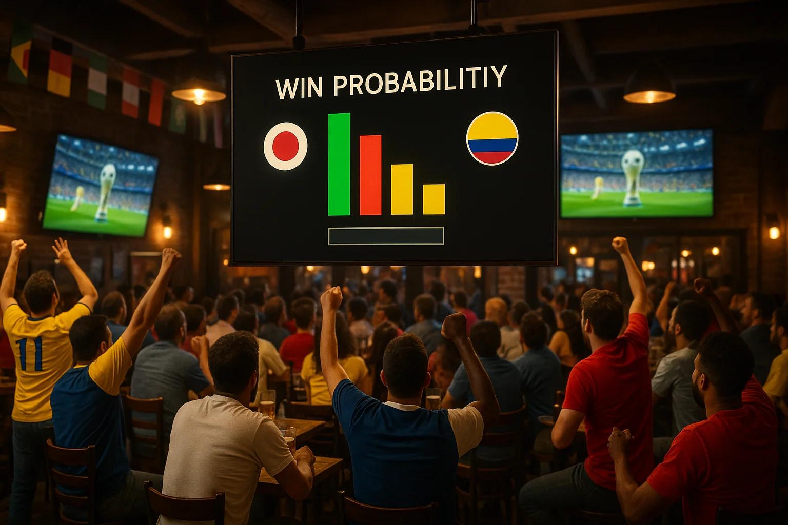 Crowd in a sports bar watching a match