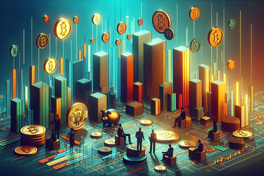 Colorful digital representation of cryptocurrency