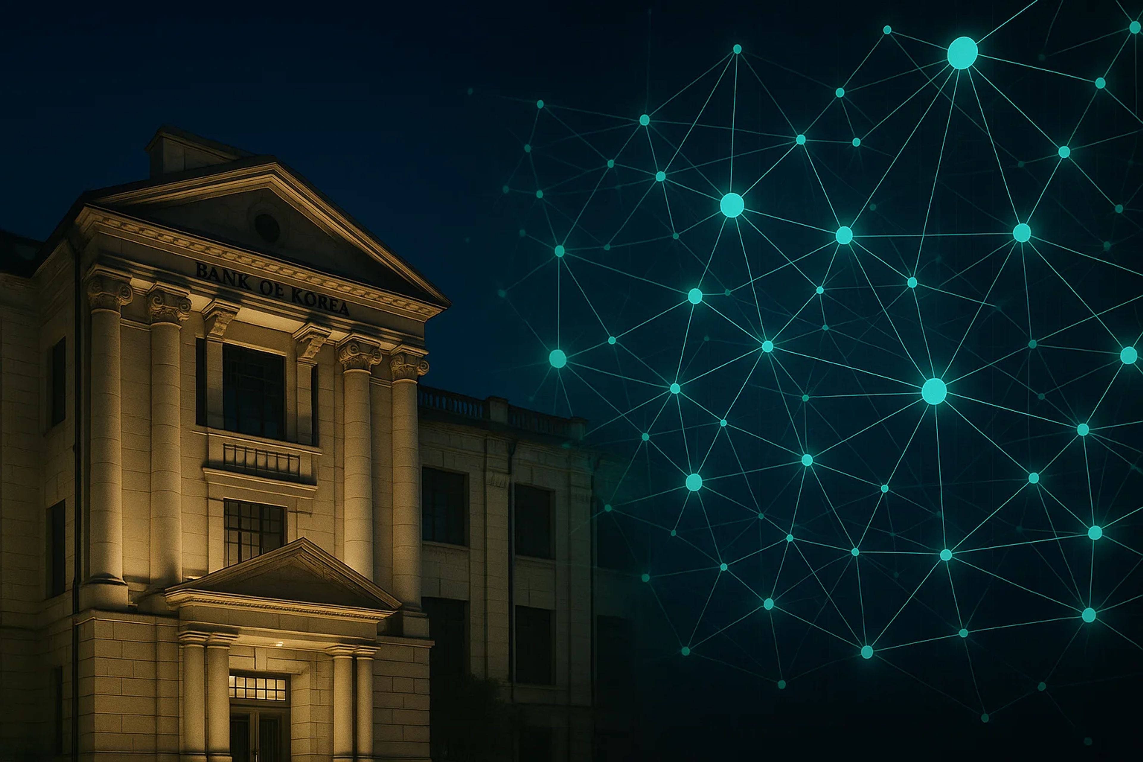 Historic building illuminated at night with a