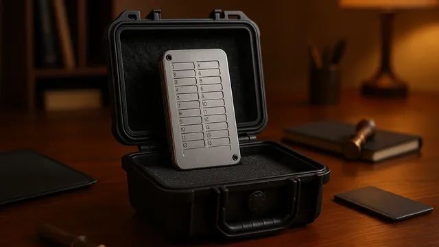 A black case with a metal device inside, on a
