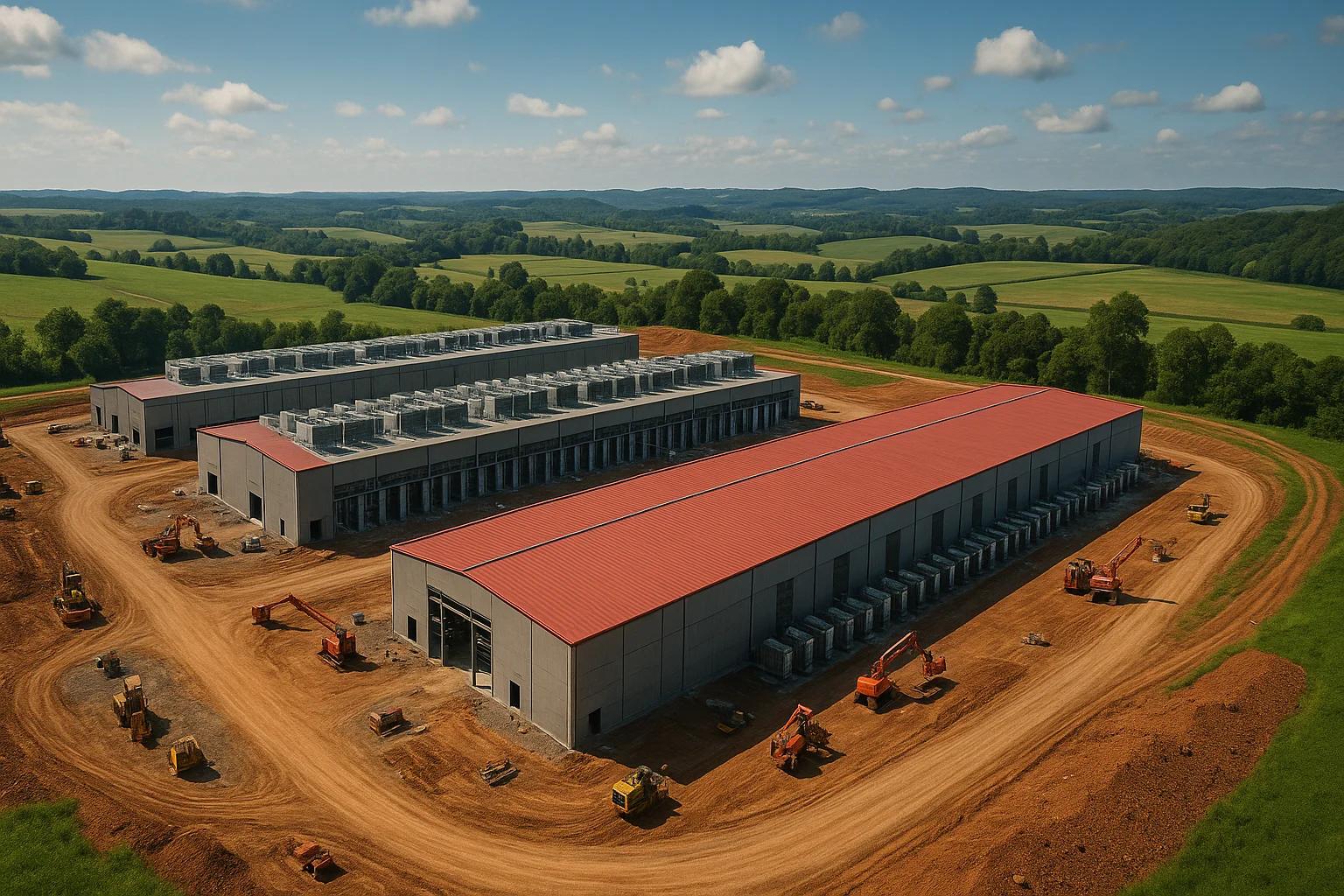 Aerial view of a large industrial complex with