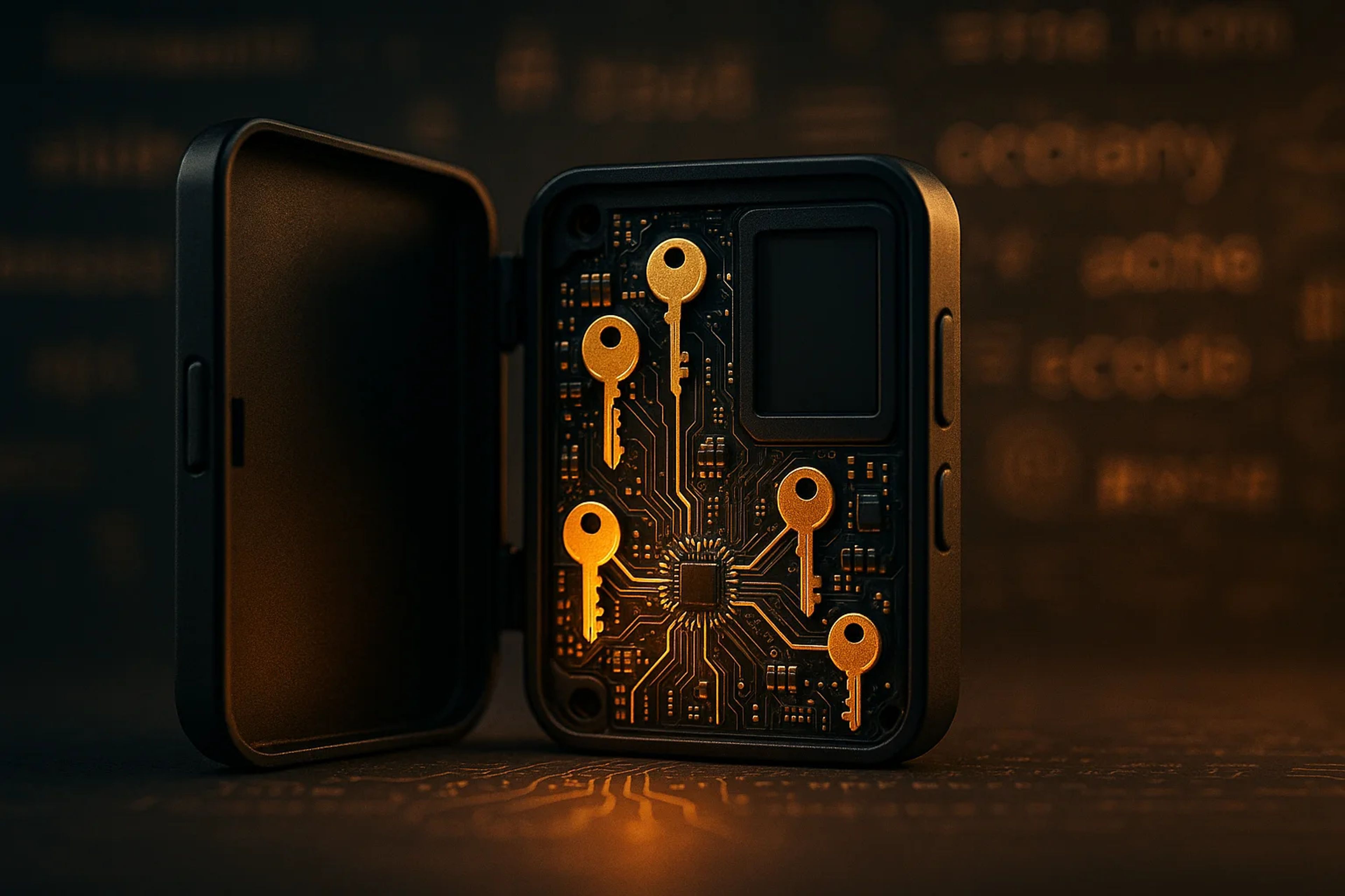 A black electronic device with an open lid