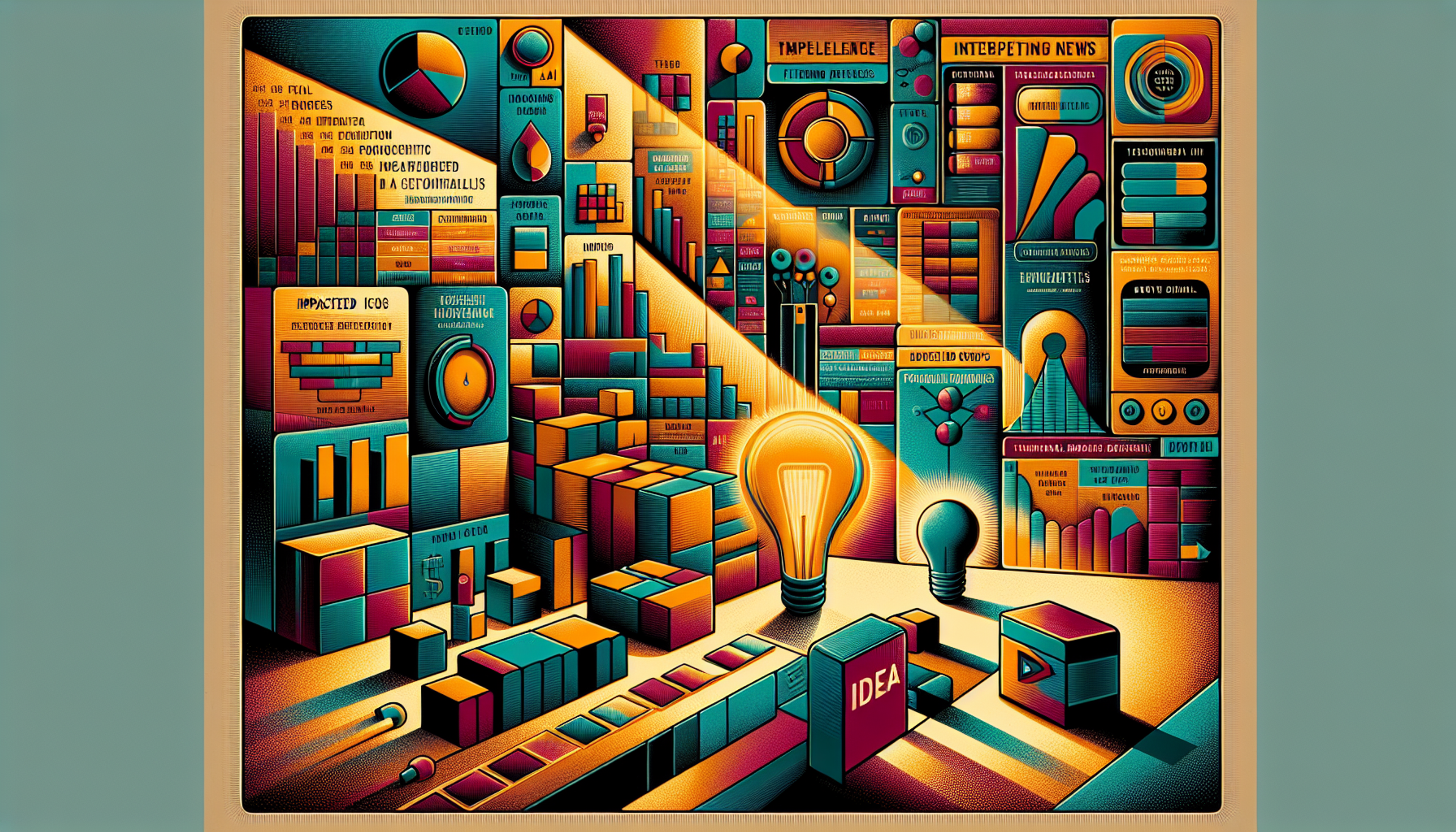 Colorful abstract graphic with geometric shapes