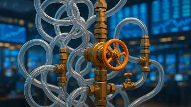 Complex arrangement of transparent tubes and