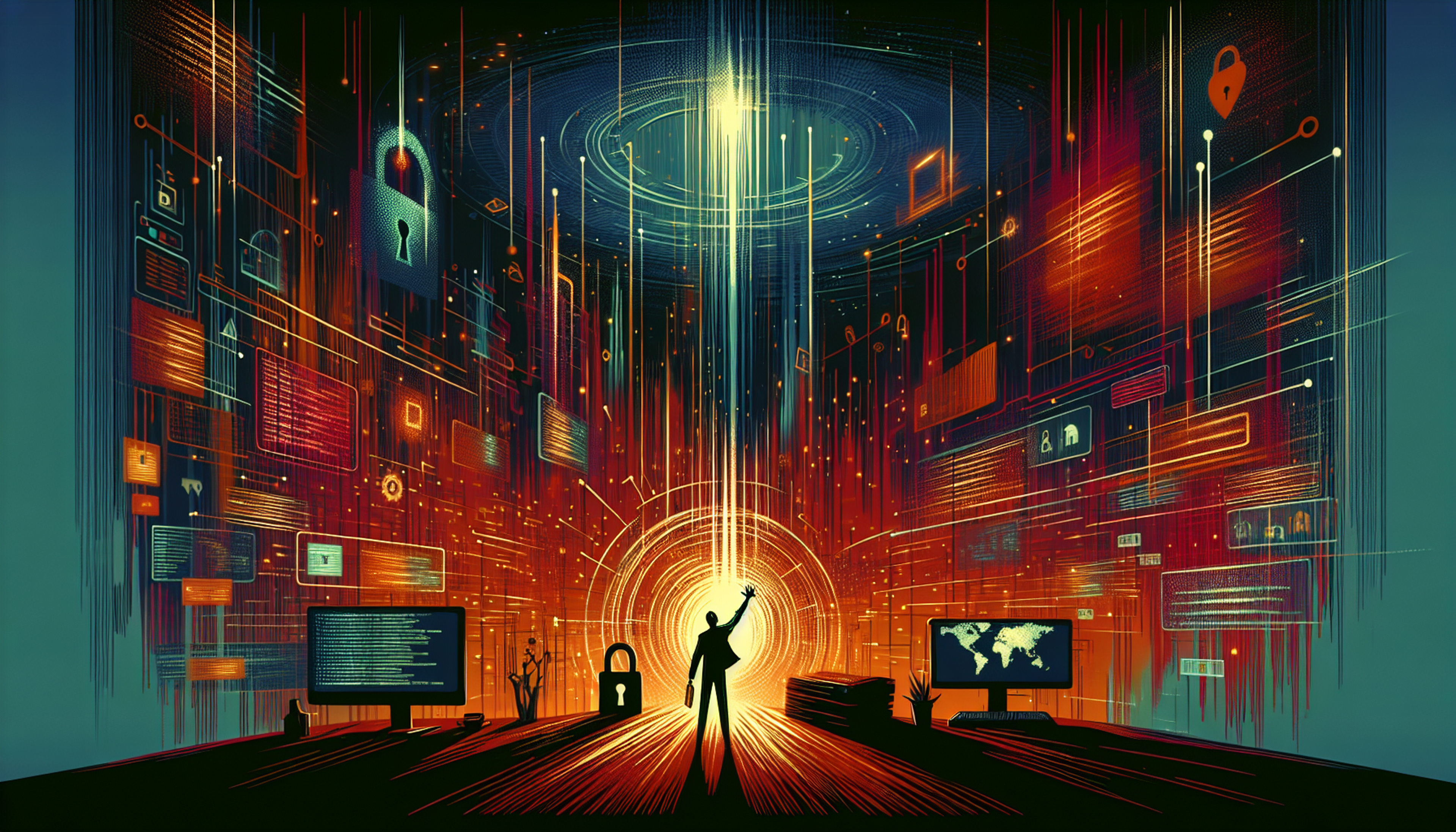 Silhouette of a person reaching towards a bright