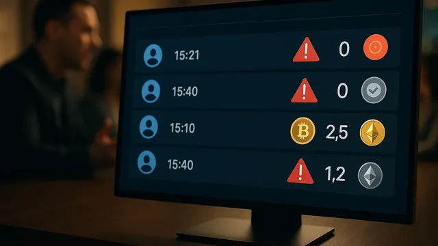 A computer monitor displaying a list of user
