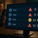 A computer monitor displaying a list of user