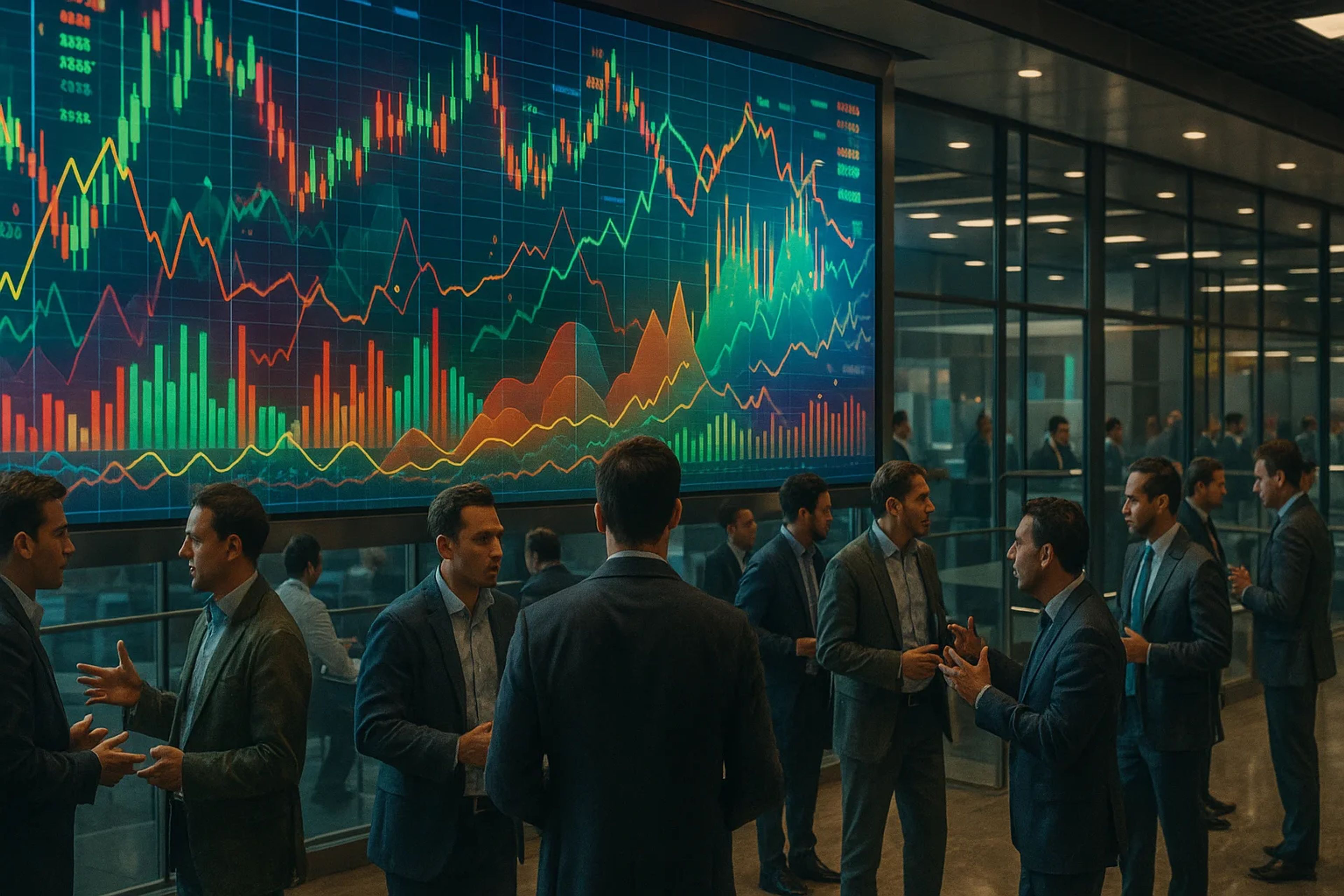 Business professionals discussing in a modern