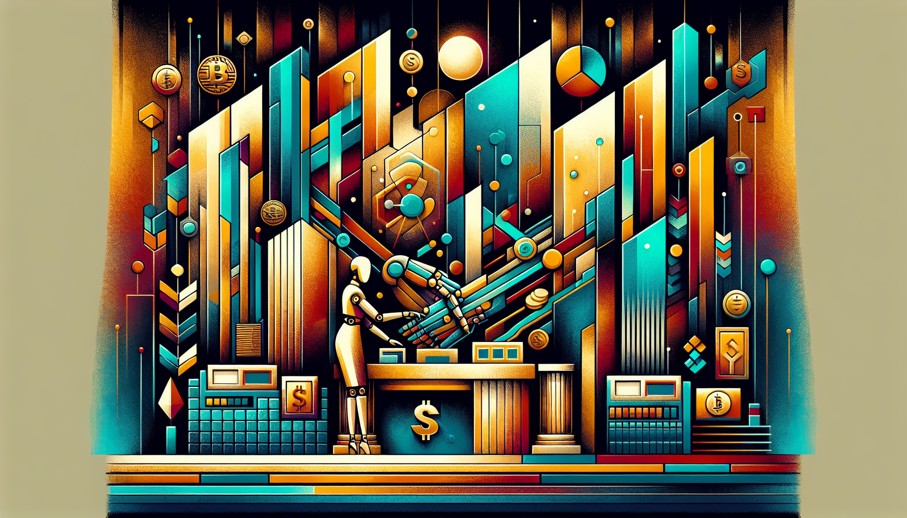 Abstract geometric design with vibrant colors and