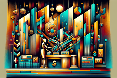Abstract geometric design with vibrant colors and