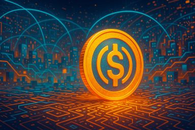 Glowing orange coin with a dollar symbol on a