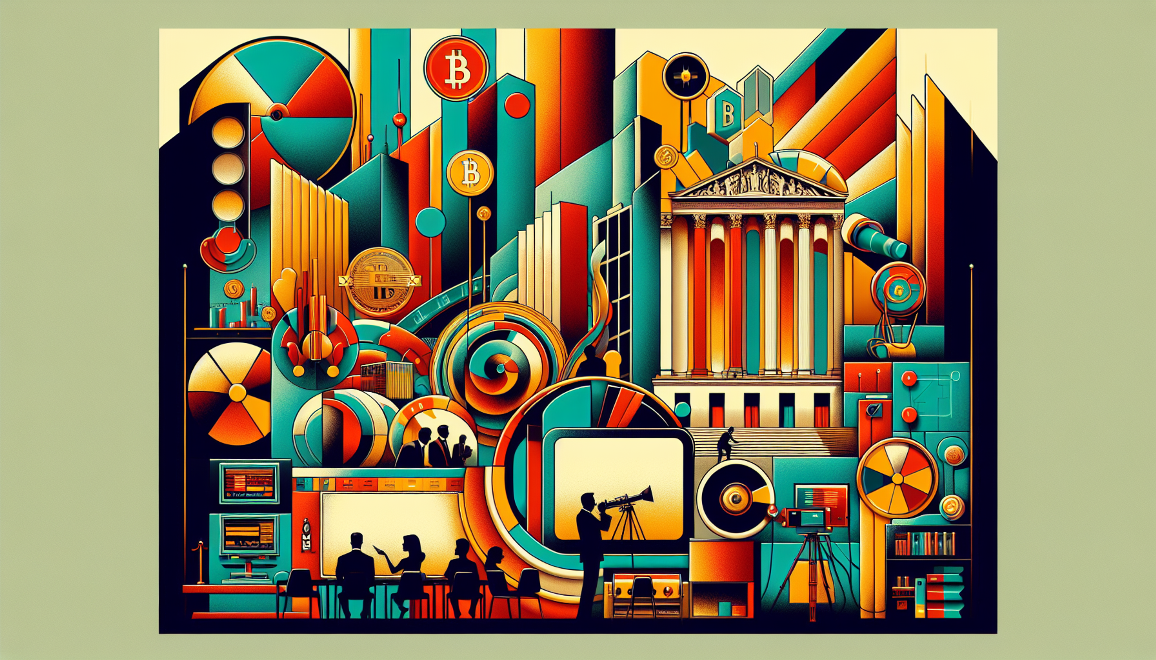 Colorful abstract composition with geometric