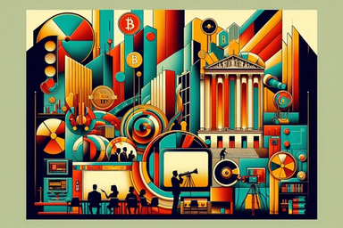 Colorful abstract composition with geometric