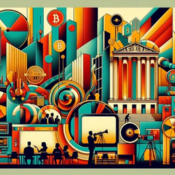 Colorful abstract composition with geometric