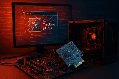 A computer monitor displays a graphic with a