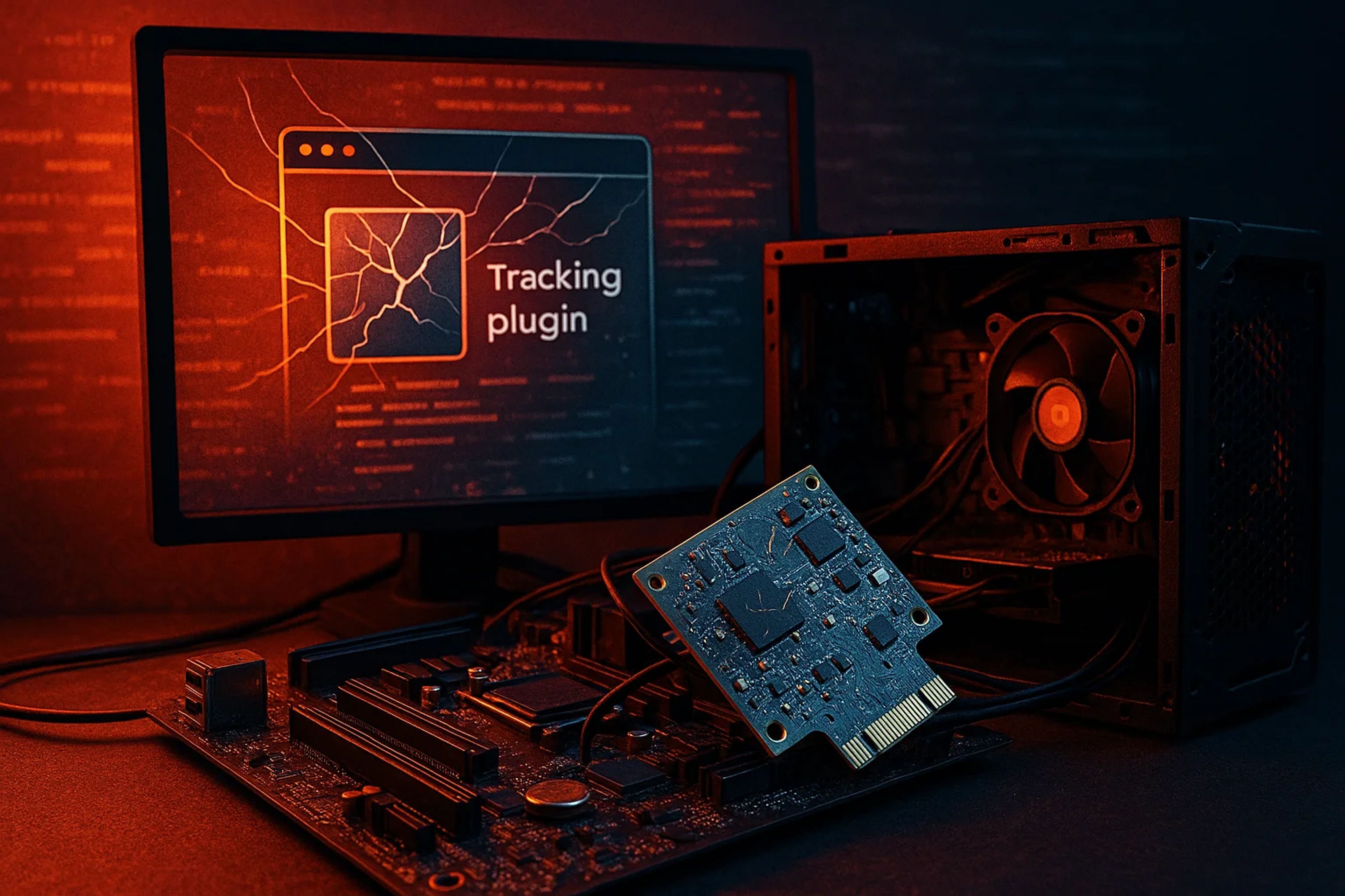 A computer monitor displays a graphic with a