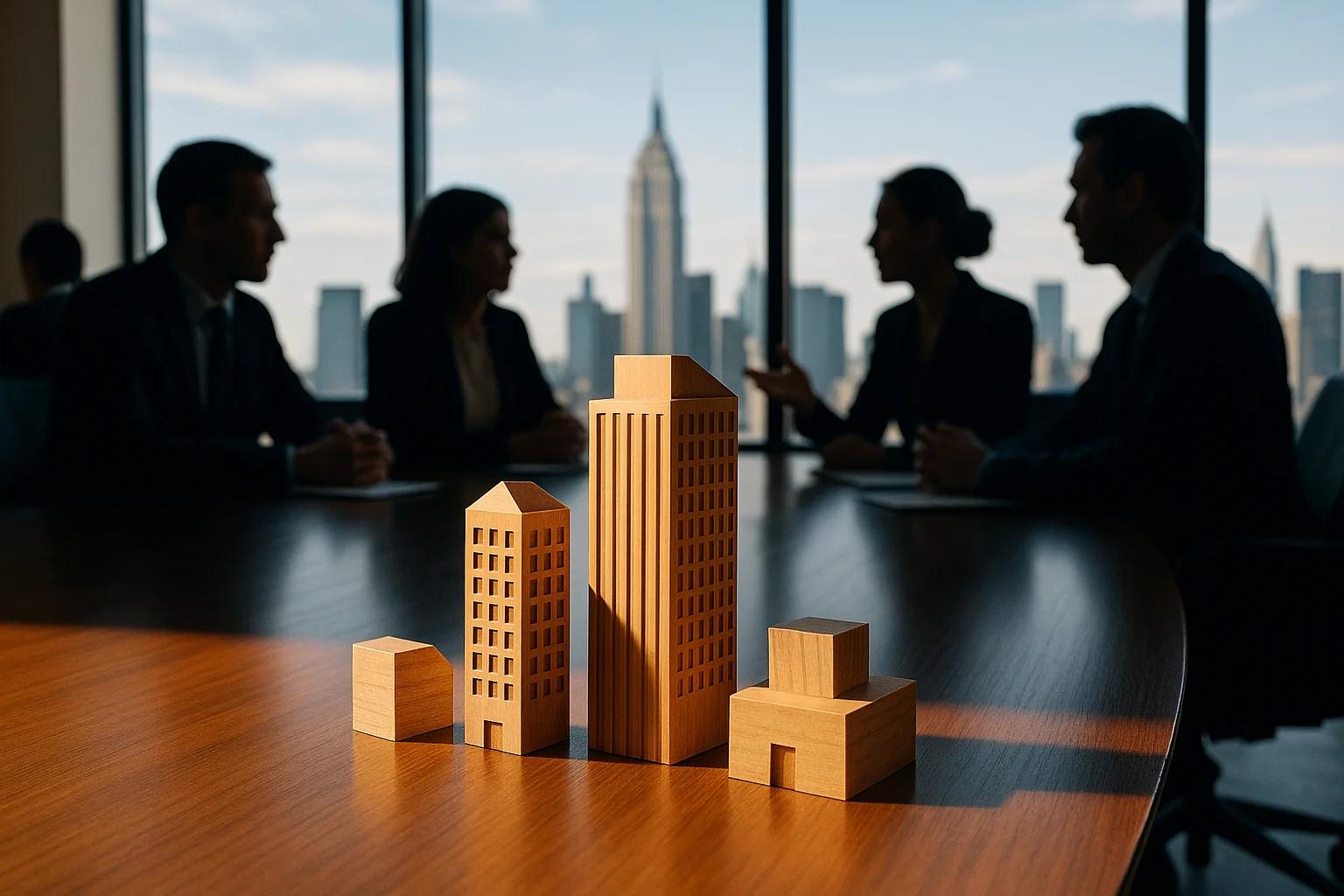 Silhouettes of business people in a meeting with
