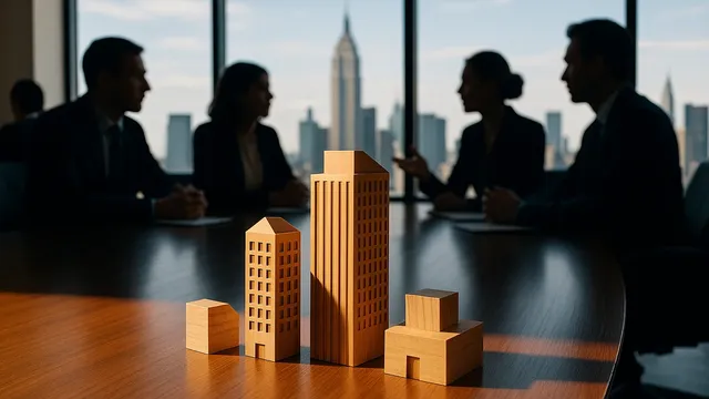 Silhouettes of business people in a meeting with