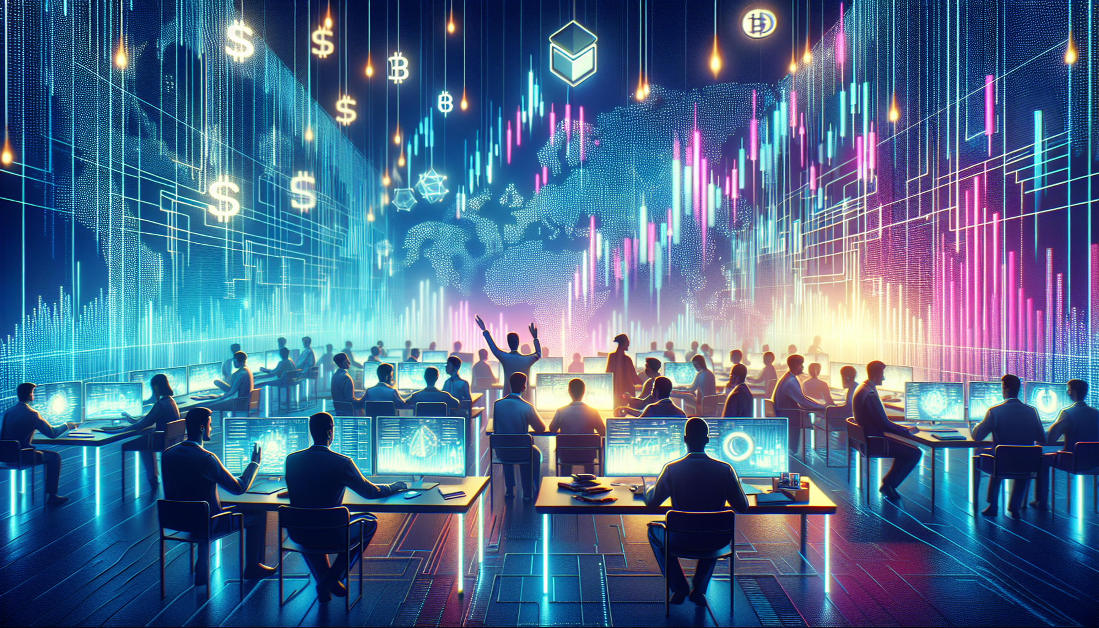 Group of people working with digital screens.