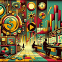 Colorful abstract depiction of a financial