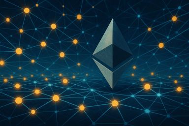 Geometric shape on a network background