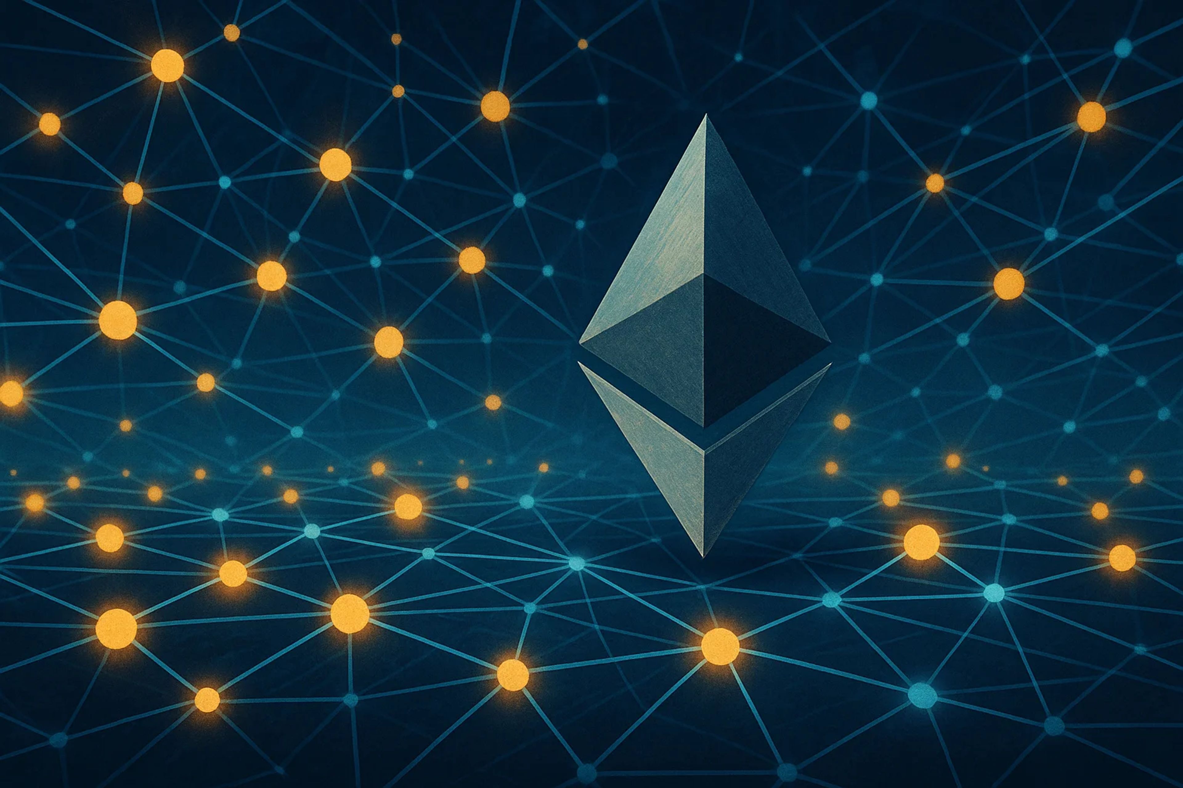 Geometric shape on a network background