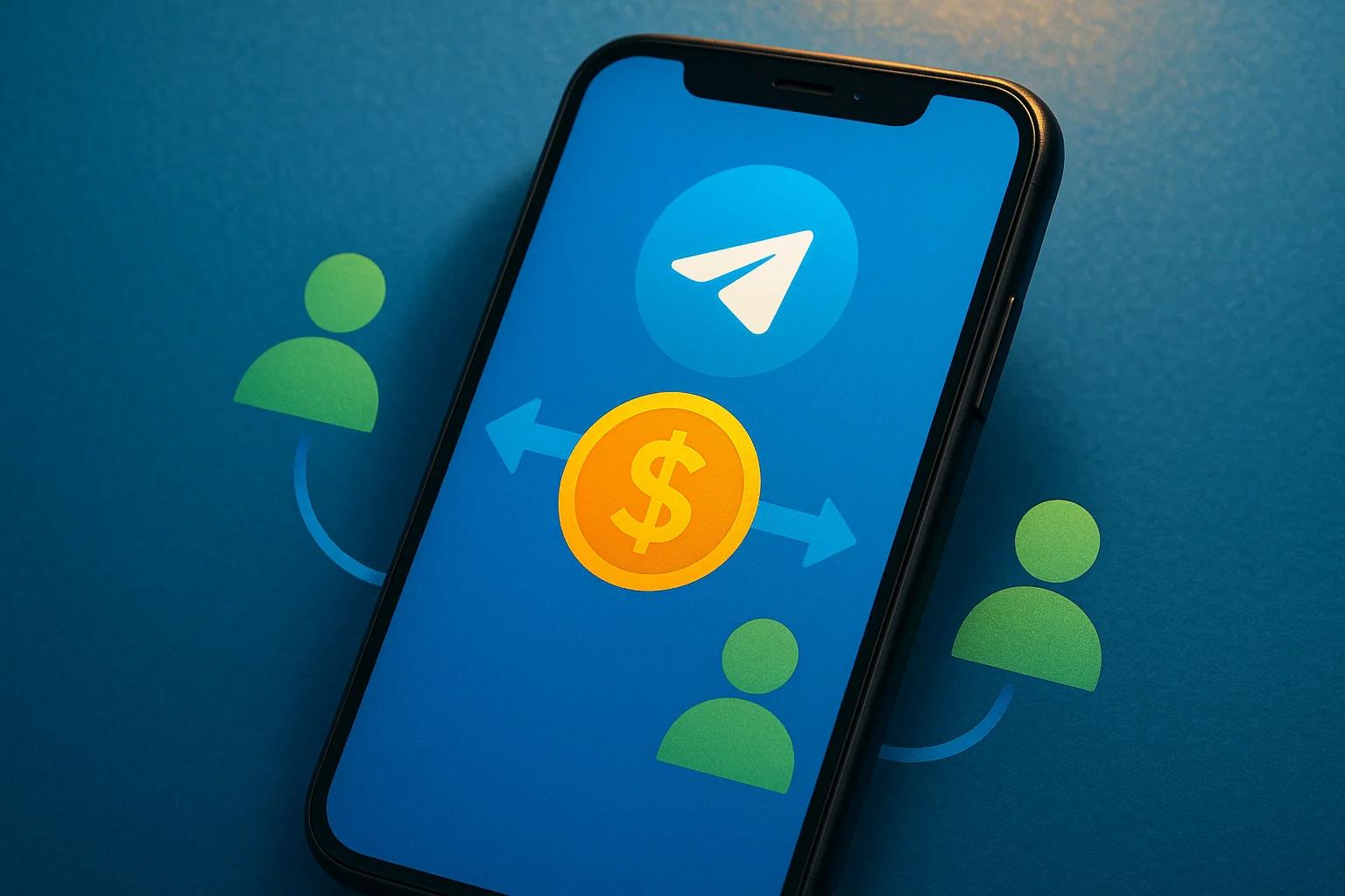 Smartphone displaying a money transfer graphic