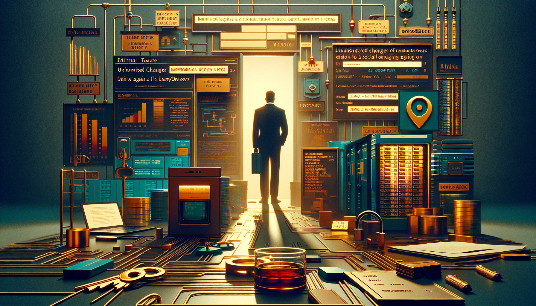 A silhouette of a person standing at a doorway