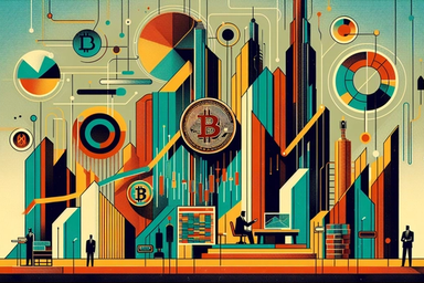 Abstract digital art featuring geometric shapes