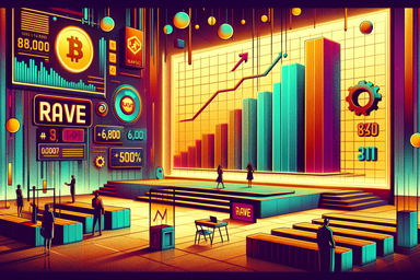 Colorful digital stage with graphs and data