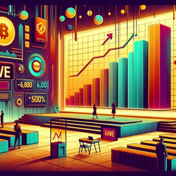 Colorful digital stage with graphs and data