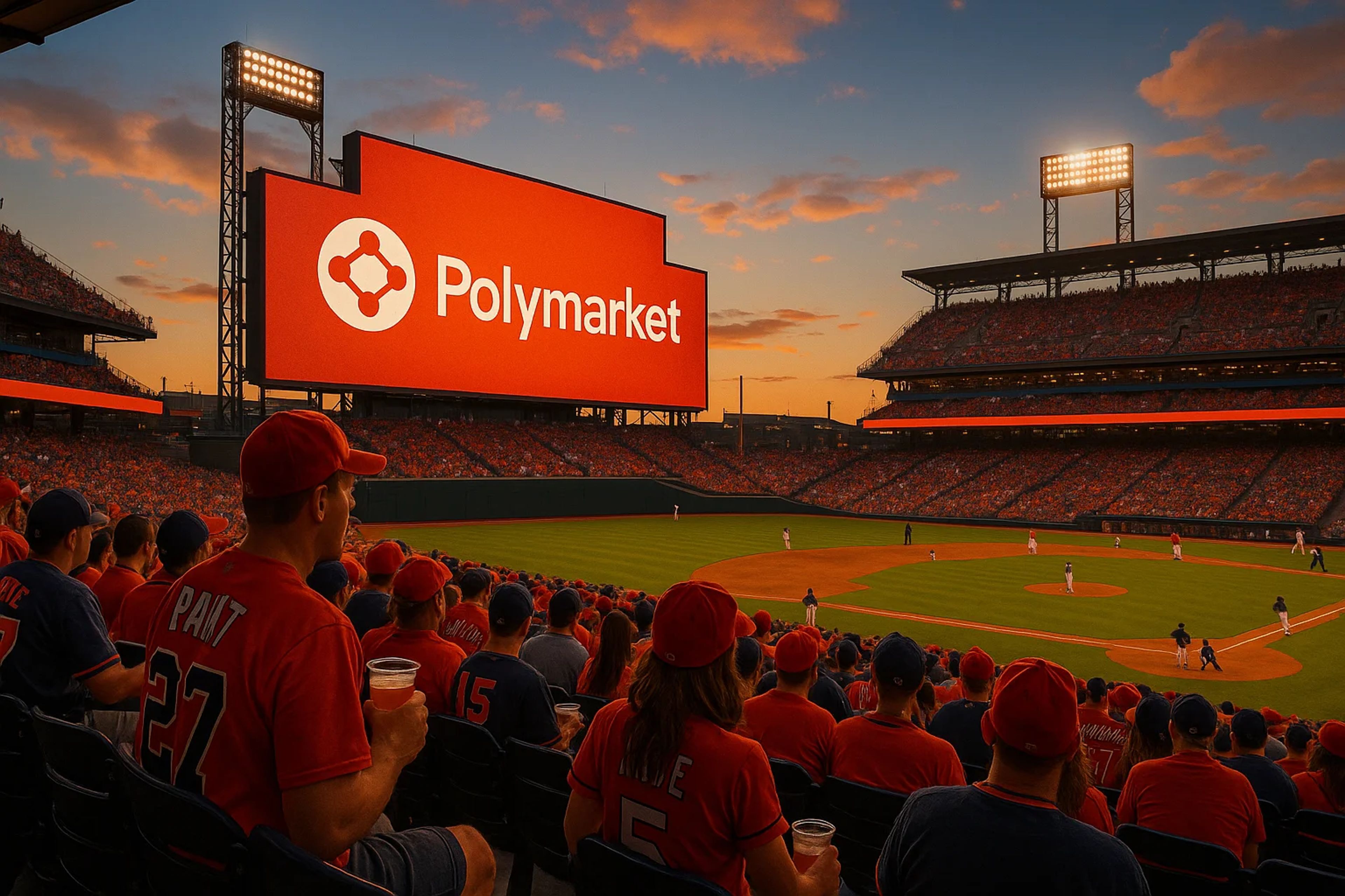 Baseball stadium filled with fans wearing red