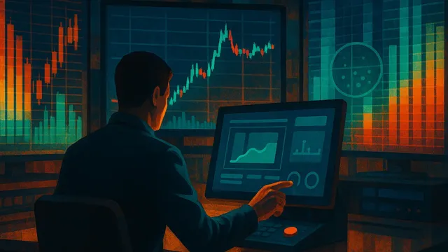 A person analyzing data on multiple screens