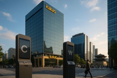 Modern cityscape with tall glass buildings and a