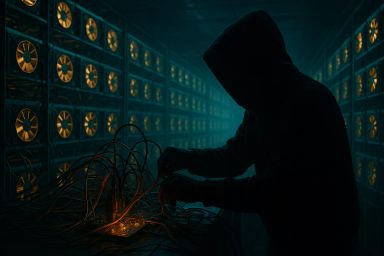 Silhouette of a person in a hoodie working with