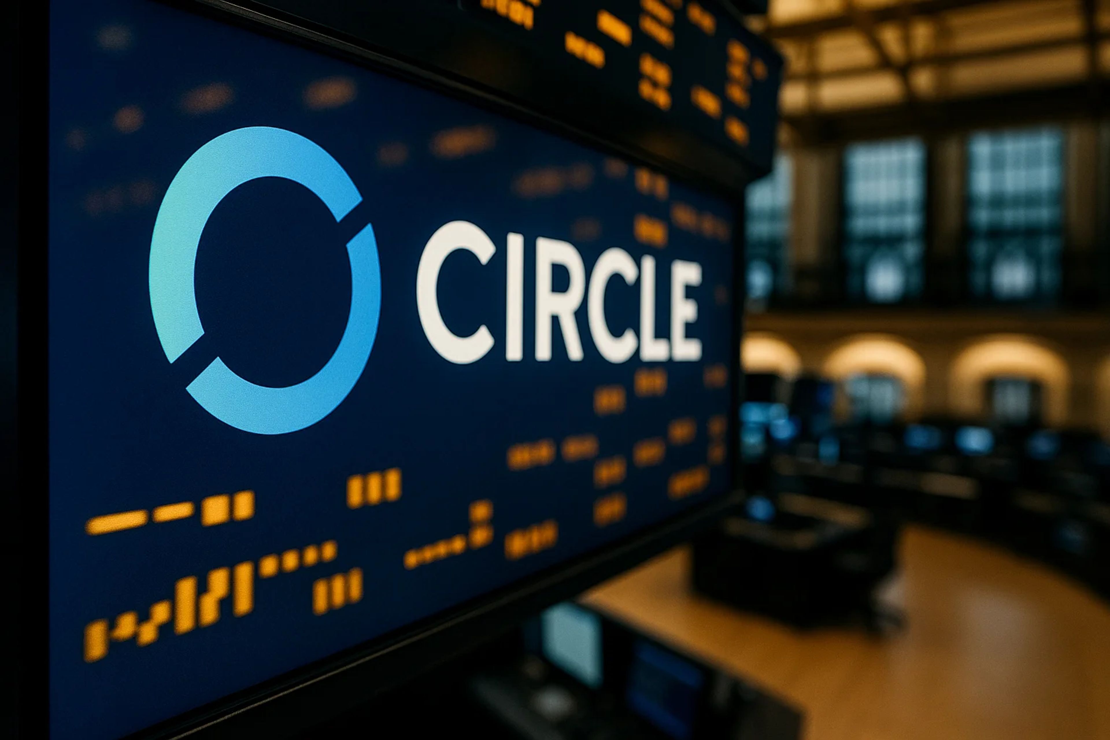 Close-up of a digital display with a blue logo