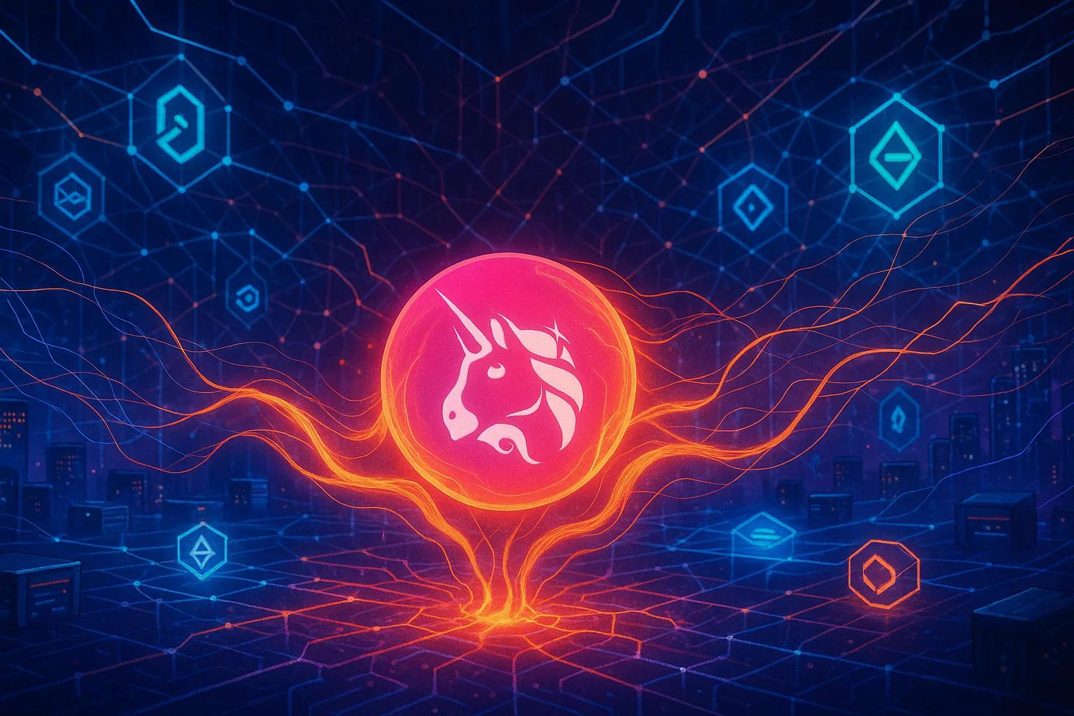 A glowing pink orb with a unicorn symbol