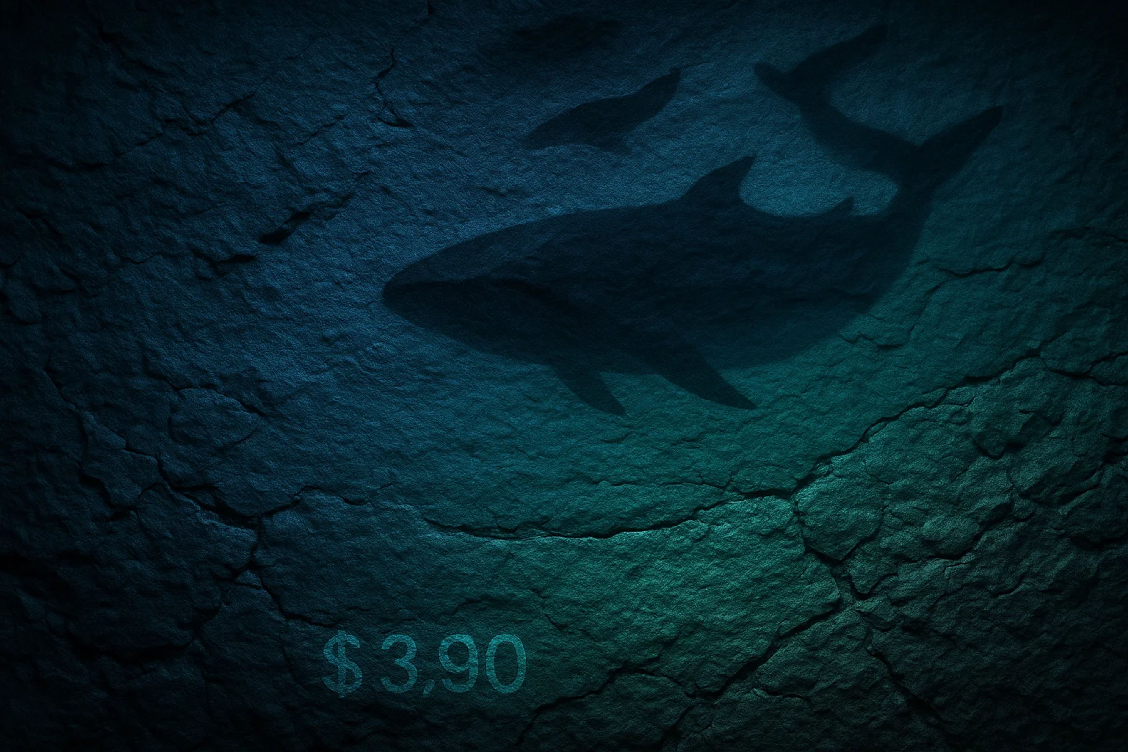 Silhouette of a shark against a textured dark