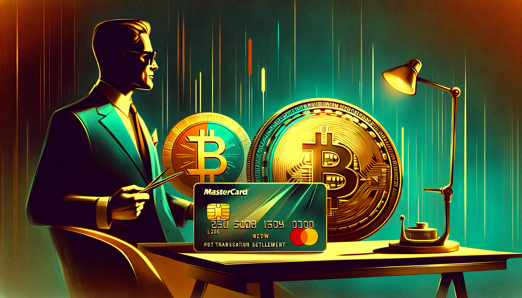 A man in sunglasses sits at a table with a credit