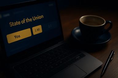 Laptop keyboard with a coffee cup beside it